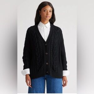 Quince 100% Organic Cotton Oversized Cable Cardigan